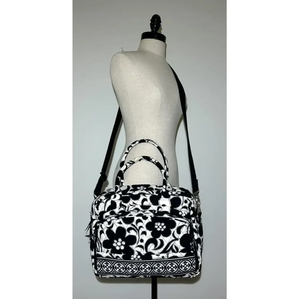 Vera Bradley NIGHT & DAY Metropolitan Bag Carry On Tote Black White Floral - Picture 4 of 12